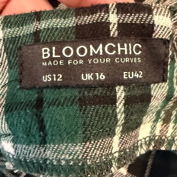 Green Plaid Flannel Jumper Dress 12 Preppy Academia Skater 90s Y2K Gossip Girl - Picture 4 of 10